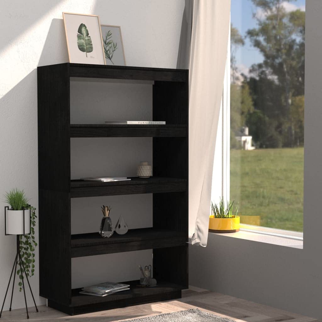 Schlankes Standregal aus massivem Kiefernholz, Bücherregal Raumteiler 135 cm, 80x35x135 cm, dekorativ und praktisch für Bücher, DVDs und Wohnaccessoires