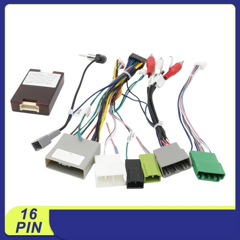Marco de radio de coche Para Civic Para Hatchback 5D 2007 Adaptador Arnés Cableado Coche Europeo 16 Pines Decodificador Caja Canbus Cable Alimentación Radio Android
