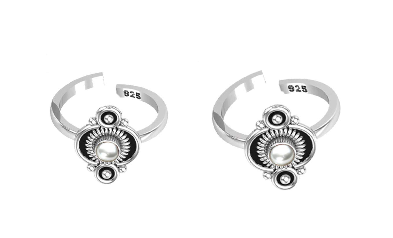 jsaj 925 STERLING SILVER CHUTKI BICHHIYA STONE TOERING TOE RINGS FOR WOMENS-picture-56