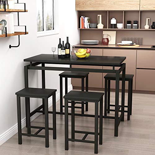 Recaceik 5 PCS Dining Table Set, Modern Kitchen Table and Chairs for 4, Wood Pub Bar Table Set...