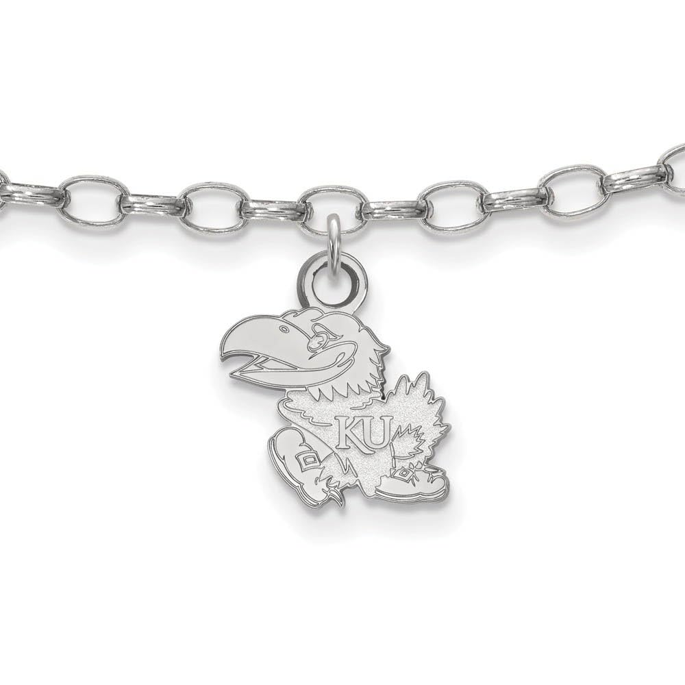 LogoArt Sterling Silver University of Kansas Anklet, 9 Inch