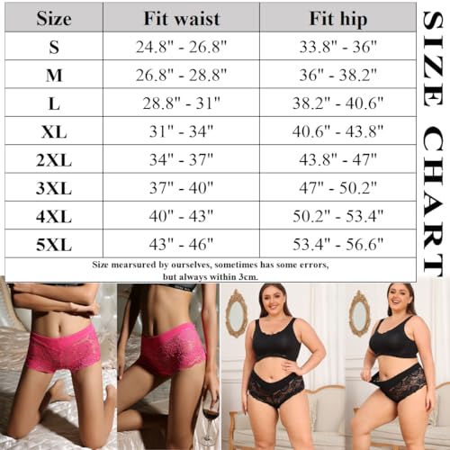 Moonlight Elves 9144-6 Women'S Lace Underwear Plus Size Boyshorts Soft Hipster Panties Comfort Sexy Sheer Panty thumb #4