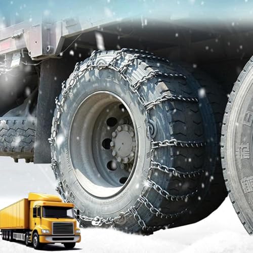 9mm Set of 2 Heavy Duty Snow Chains for Suvs and Cars Skid Traction Chains High Strength Manganese Emergency Use for Tire Reliable in Icy road 12.00-20 2pcs 11R22.5