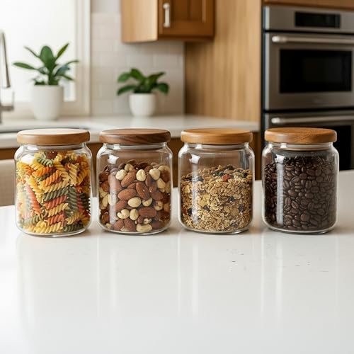 Image of HomeEssentials Premium Borosilicate Glass Jar with Airtight Lid - Small Kitchen Storage Container for Spices, Seeds, and Herbs - Heat-Resistant & Microwave Safe
