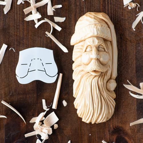 Wood Carving Stencils, Gnome, Bearded Man and Santa Figures (Santa Face & Eyes)