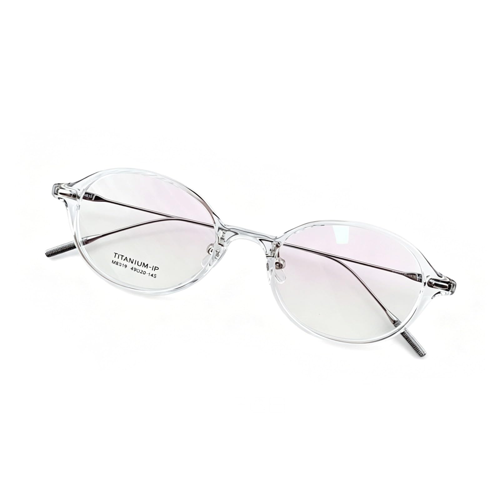 KLJUddGY Oval Eyewear Frames Small Non Prescription Eyeglasses Spectacles for Computer Full Rim Reading Glasses Stylish Accessories(Wei�)