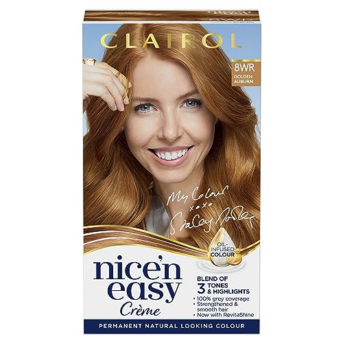 Clairol Nice'n Easy Crème, Natural Looking Oil Infused Permanent Hair Dye, 8WR Golden Auburn