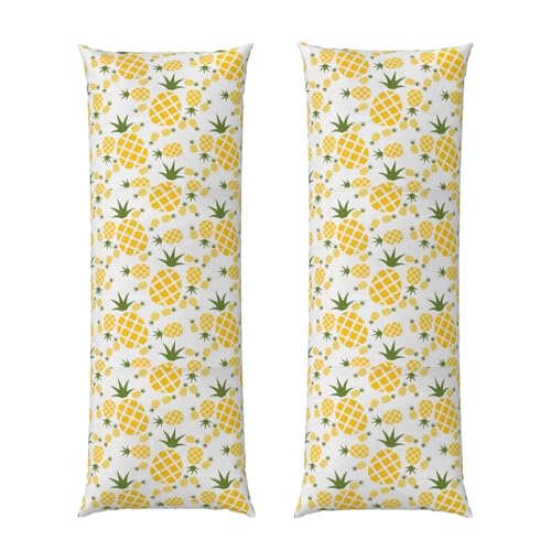 Ananas Housse de coussin de corps imprimée avec fermeture éclair, taie d'oreiller en polaire super douce et confortable
