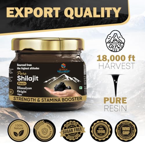 Image of Shilajit Gold Resin for Men & Women (10g Pack of 1) | Pure Himalayan Shilajit with 24K Gold | Boost Stamina, Strength & Immunity | 20 Servings, 500mg per Serving