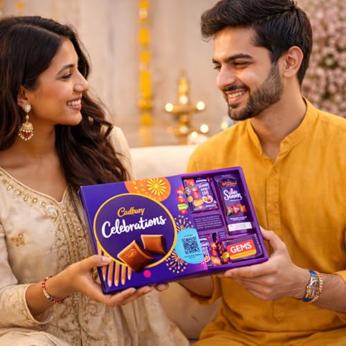 Image of JAIPUR ACE Rakhi Hamper With Chocolate Celebration Box Combo Pack, Rakshabandhan Gift Hamper For Brother With Roli Kumkum & Greeting Card (2 Rakhi Set Design 3)