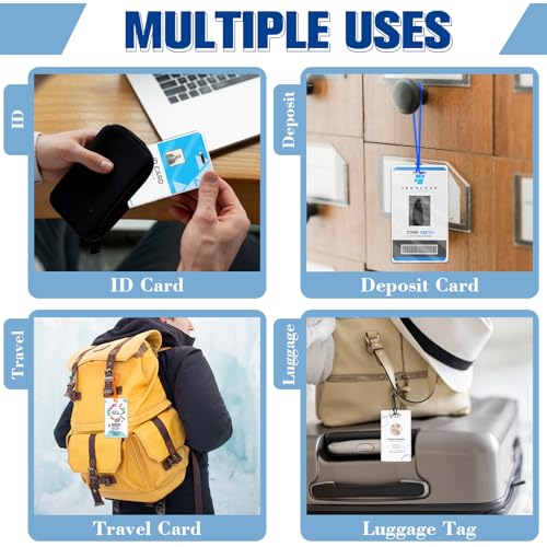 Image of 100 Pack 5 Mil Laminating Pouch with Colorful Loop 2 1 /2 inch x 4 1 /4 inch Luggage Tag Laminating Pouches with Slot Hole Thermal Laminate Pouch Tags Kit Resealable for Work Permits Pass Cards Student ID Cards