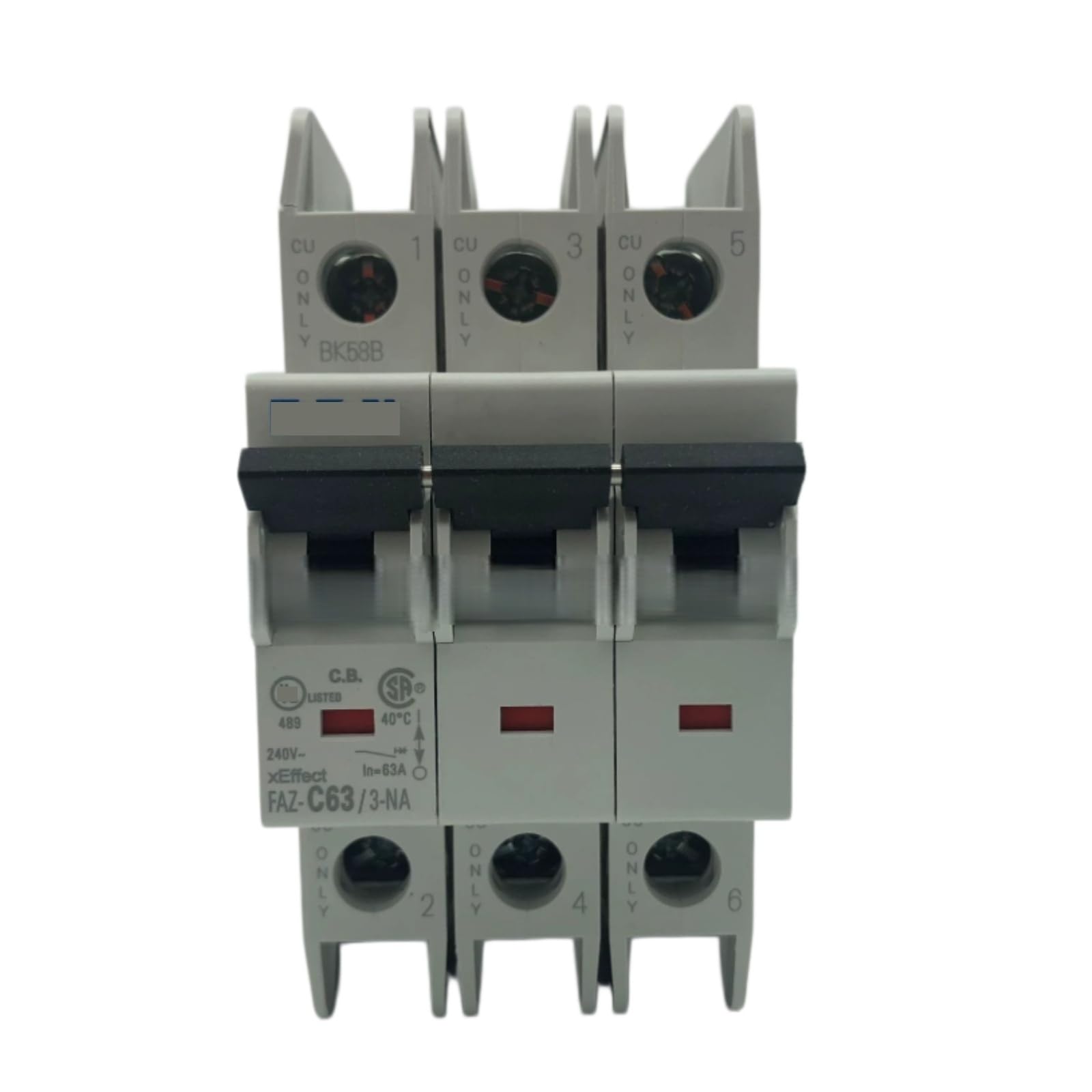 HKEJSJWA Circuit Breaker FAZ-C63/3-NA, 63A 3P Mini Circuit Breaker