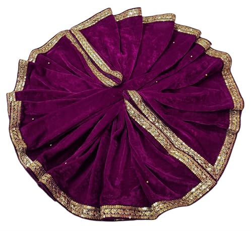 Image of Navti Creations Women's Stole Dupatta In Velvet With Cross Design Border (length -2.25m, Width-75cm)