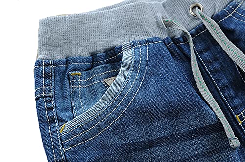 Boys Pull-On Jeans Kids Denim Pants Elastic Waist Casual Trousers Loose Fit Breathable Jeans4