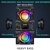 Bocina Bluetooth, 40W (60W pico) portátil inalámbrica con luces de colores, doble subwoofer con graves potentes, radio FM, reproductor MP3, Bluetooth 5.0, estéreo de alto volumen para hogar, exteriores, fiestas y campamentos 4