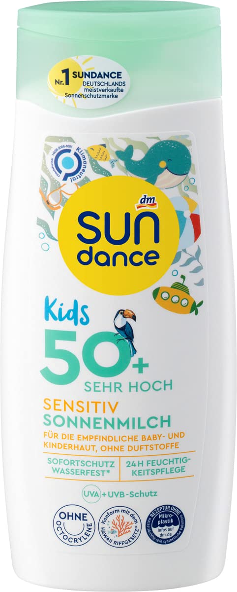Sundance - Protezione solare per bambini, con protezione solare e protezione solare da 50+, confezione da 3 (3 x 200 ml), 600 ml