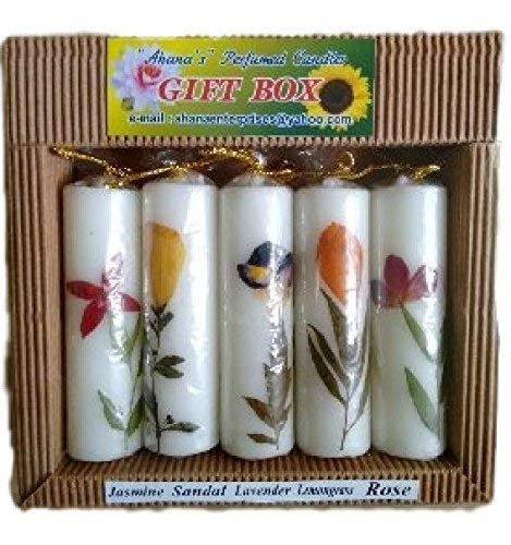 AHANA Natural 2x7.5cm Wax Candles (5x1) Gift Box by Ahana