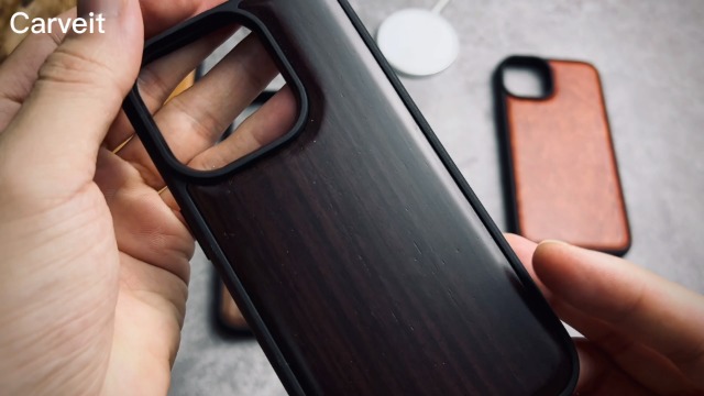 Custodia Carveit In Legno Noce Per IPhone 14 Pro Con Supporto Magnetico, Cover Unica Con Incisione Laser Di Barbagianni, Paraurti In TPU, Compatibile MagSafe
