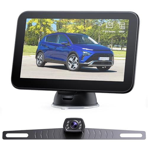 ZEROXCLUB Wired Backup Camera Kit with 7" Monitor, HD 1080P Display for Car/Truck/Pickup/SUV/Van/RV, Night Vision IP69K Waterproof Rear View Camera B7-2