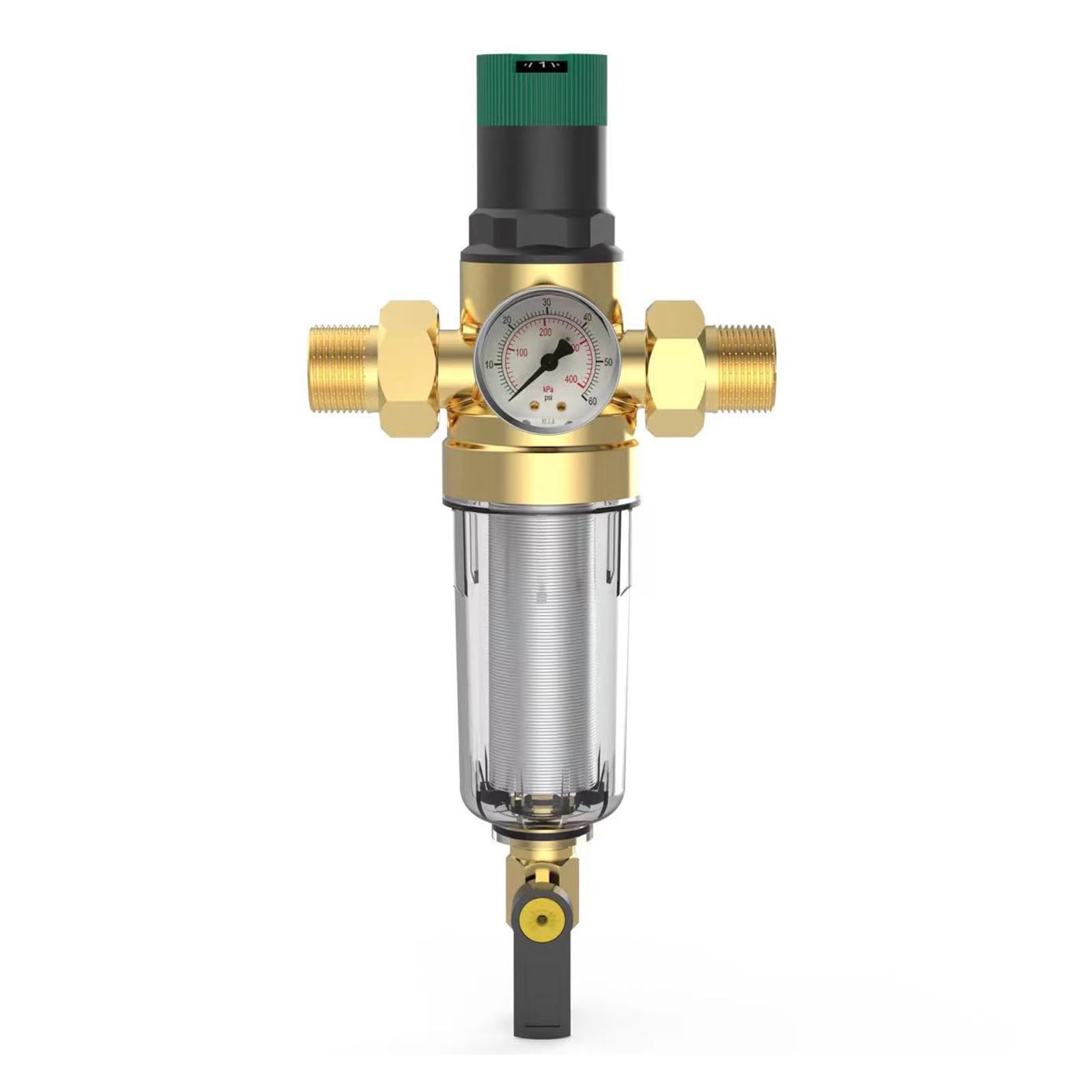 Zbiianxer Dn15 Water Pressure Reducer / Dn20 Reducing Valves Prefilter Regulator With Integrated Filter Gauge Adjustable