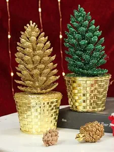 eCraftIndia 4 Feet Green Artificial Christmas Tree Xmas Pine Tree with Metal Stand -Merry Christmas Decoration Item