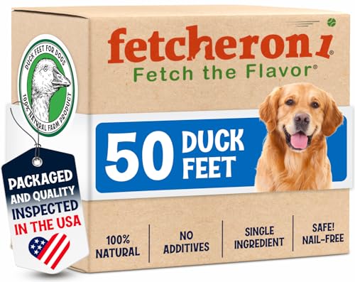 FETCHERONI Premium Duck Feet for Dogs - Natural Dehydrated Treats
