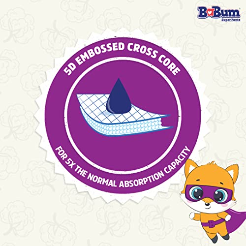 Image of Babum Baby Premium Diapers | Large-34 counts | Wetness Indicator | Anti Rash | up to 12 hrs Absorption | 9-14 Kg | Soft & Comfortable