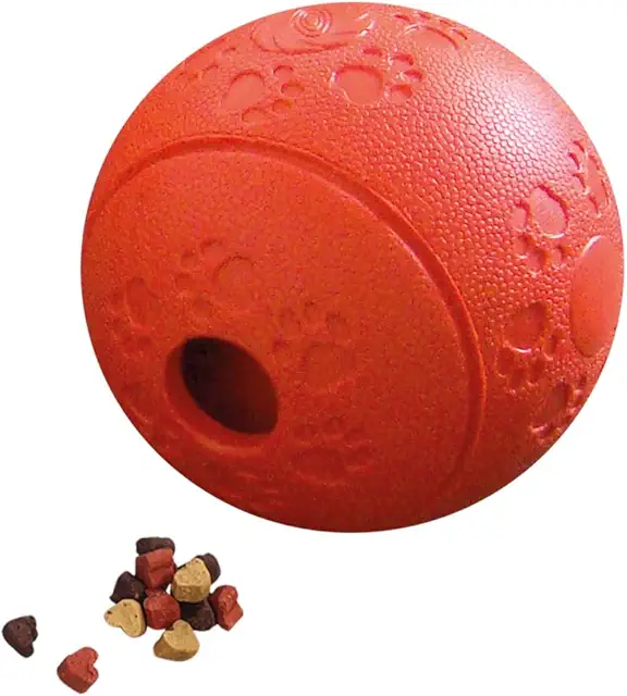 Balle à Friandises pour Chien Nobby en Caoutchouc Rouge - 11 cm