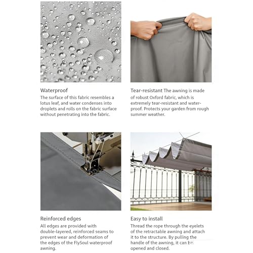 Voile anti-UV imperméable et rétractable pour abriter la terrasse