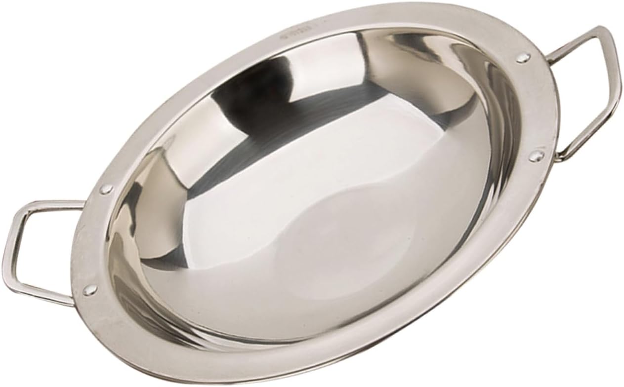 Thickened Stainless Steel Paella Pan with Double Handles