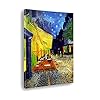 Giallobus – Schilderij – Afdrukken op Canvas – Vincent Van Gogh – Terras van een café’s nachts – 50 X 70 Cm