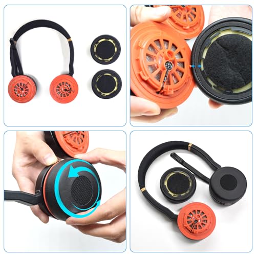 Repuestos almohadillas para auriculares compatibles con Jabra Evolve 75 75+ / 75 UC / 75MS (almohadillas de cuero sintético) miniatura 5