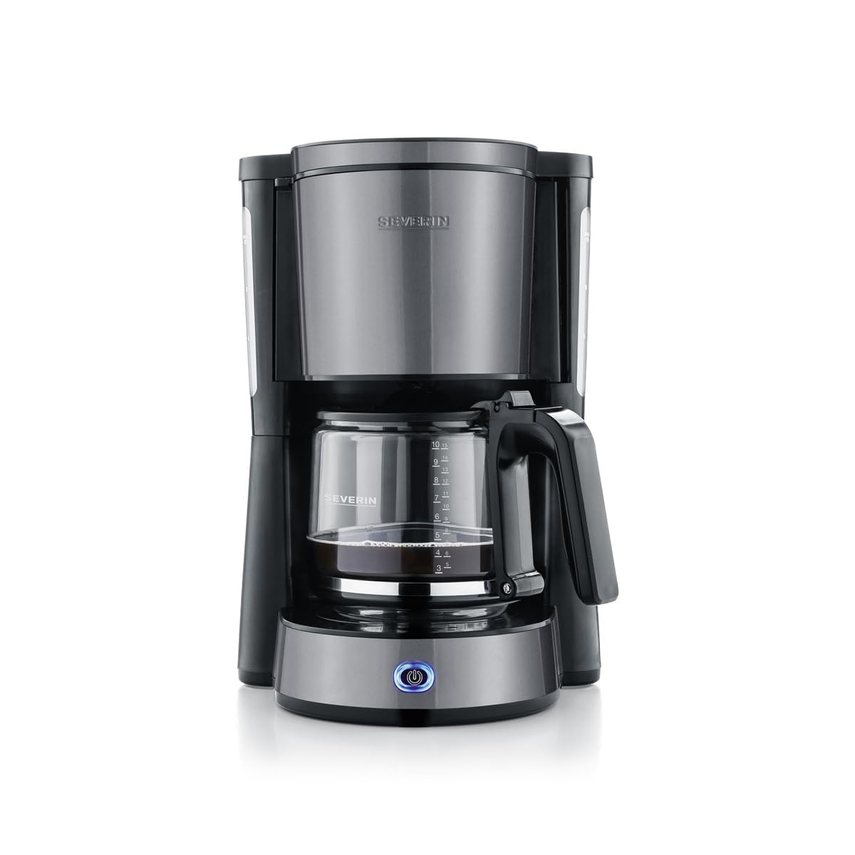 Severin - Cafetera de goteo jarra cristal 10 tazas 1000 W Antracita/negro mate KA 9572