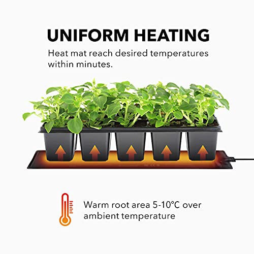 Image of BN-LINK Durable Seedling Heat Mat Warm Hydroponic Heating Pad Waterproof 3 inch x 20 inch for Seed Starting Greenhouse and Germination