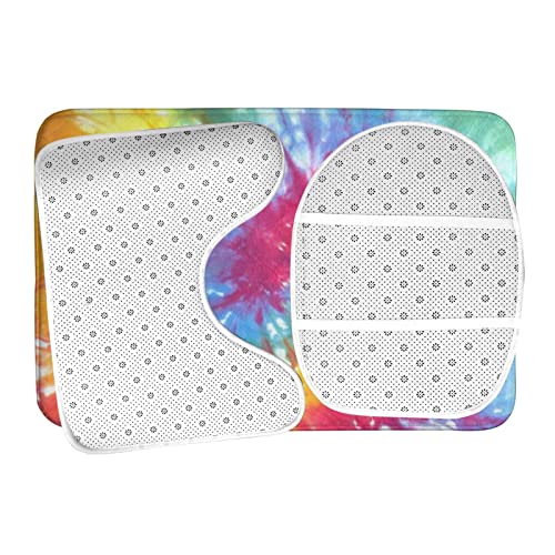 DIRYKILP Badematte + Konturmatte + Toilettendeckelbezug, Regenbogen Batikfärbung 3 Stück Badematte Set, mit rutschfester Klebeunterseite – Bild 7