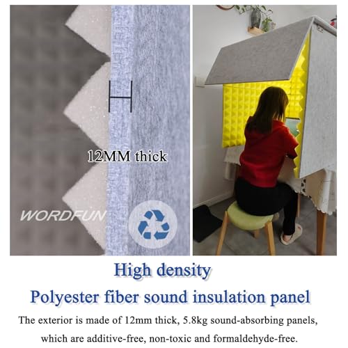 Estudio portátil de grabación vocal, cubierta insonorizada de escritorio, barrera absorbente de sonido para micrófono, cabina de grabación para estudio en casa miniatura 3
