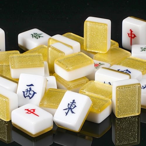 Set Chino de Mahjong 36mm con 144 Fichas y Bolsa portátil miniatura 1