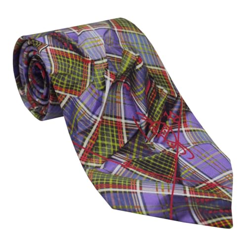 Vivienne Westwood ヴィヴィアン・ウエストウッド ネクタイ パープル系 幾何学柄 AW2024 81050004-W010E-J401-PURPLE [並行輸入品]