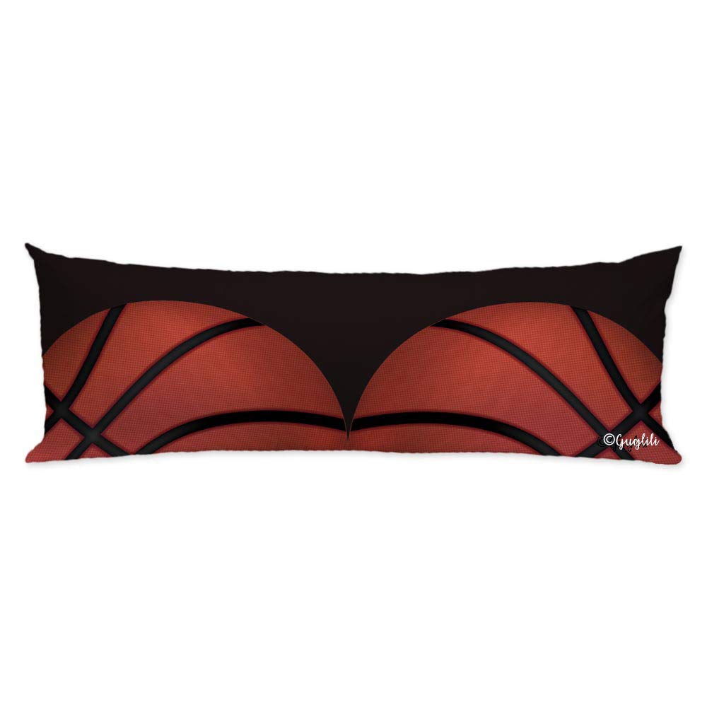 Basketball Sport Body Pillow Cover Decor Home Bedding Couch Cozy Body Pillowcase 20x54 Inch Black