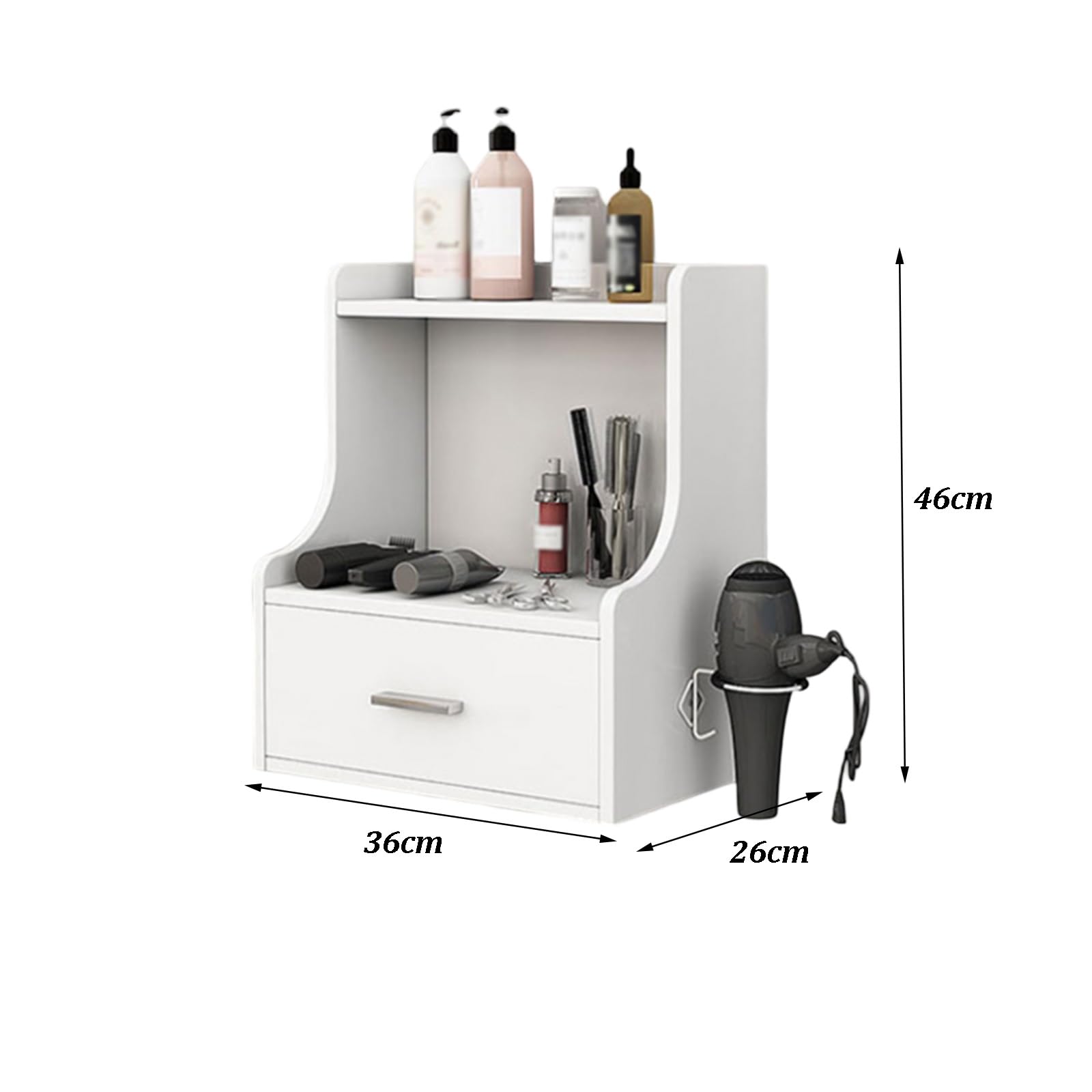 Postazione Da Salone Per Parrucchieri, Mobiletto Portaoggetti Da Parete Per Postazione Da Salone, Elevata Capacità Di Carico, Organizer Per Strumenti Di Styling Per Barbieri(C)