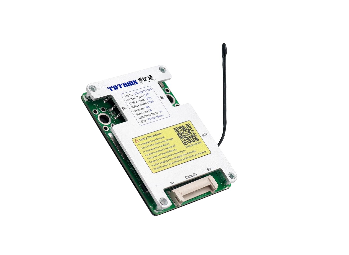 8S,24V,30A,LFP,32700 Cell,Battery Management System (BMS) TDT-9025, for 32140,32650 BMS, Battery Packs 24V,30A Capacity with Balancer and Thermal Overload Protection with Heat Sink.