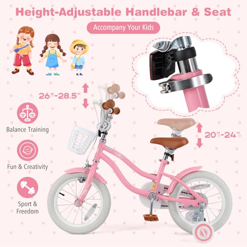 Image of BABY JOY Kids Bike, 12 14 16 18 20 Inch Boys Girls Bike w /Removable Basket