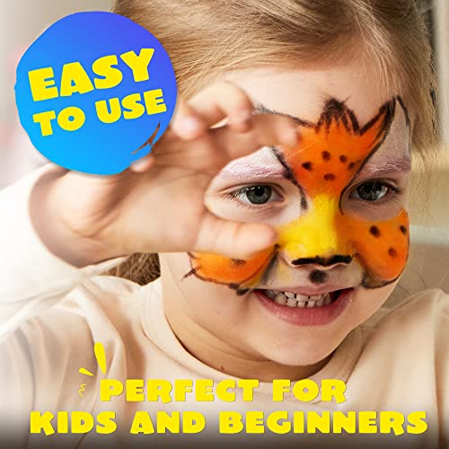 Image of JOYIN 24 Colors Face Paint Safe & Non-Toxic Face and Body Crayons (Large Size 3 inch) Ultimate Party Pack Including 6 Metallic Colors for Birthday Toy Makeup Party Suppiles, Gifts for Kids Girls Boys