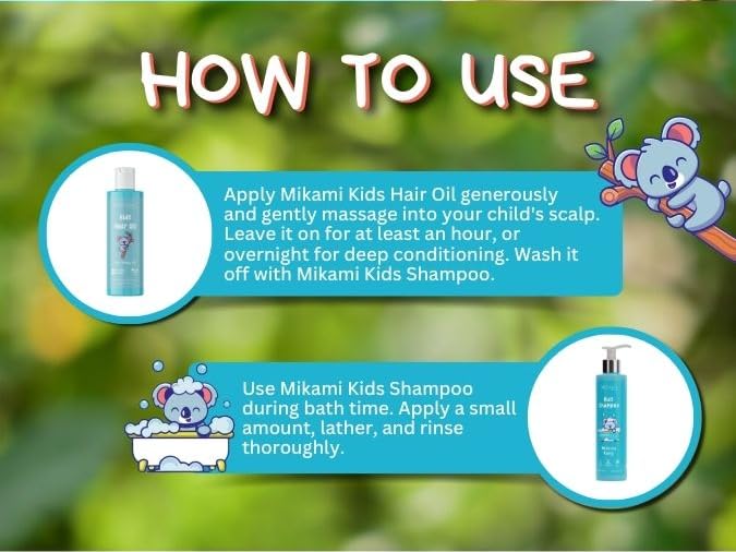 Image of Kids Hair Oil (100ml) and Kids Shampoo (200 ml) - Combo - Age 3+ Years