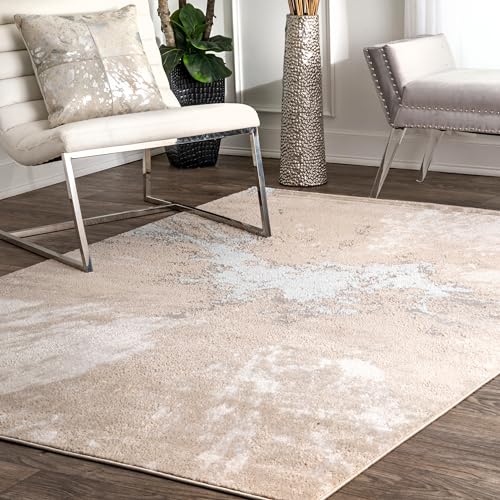 Nuloom Cyn Beige/Ivory, 5' x 8', Recycled Polypropylene & Polyester, Soft and Cozy, High Traffic, Stain Resistant, Easy Clean, Durable Area Rug for Bedroom, Living Room, Dining, Den, Foyer
