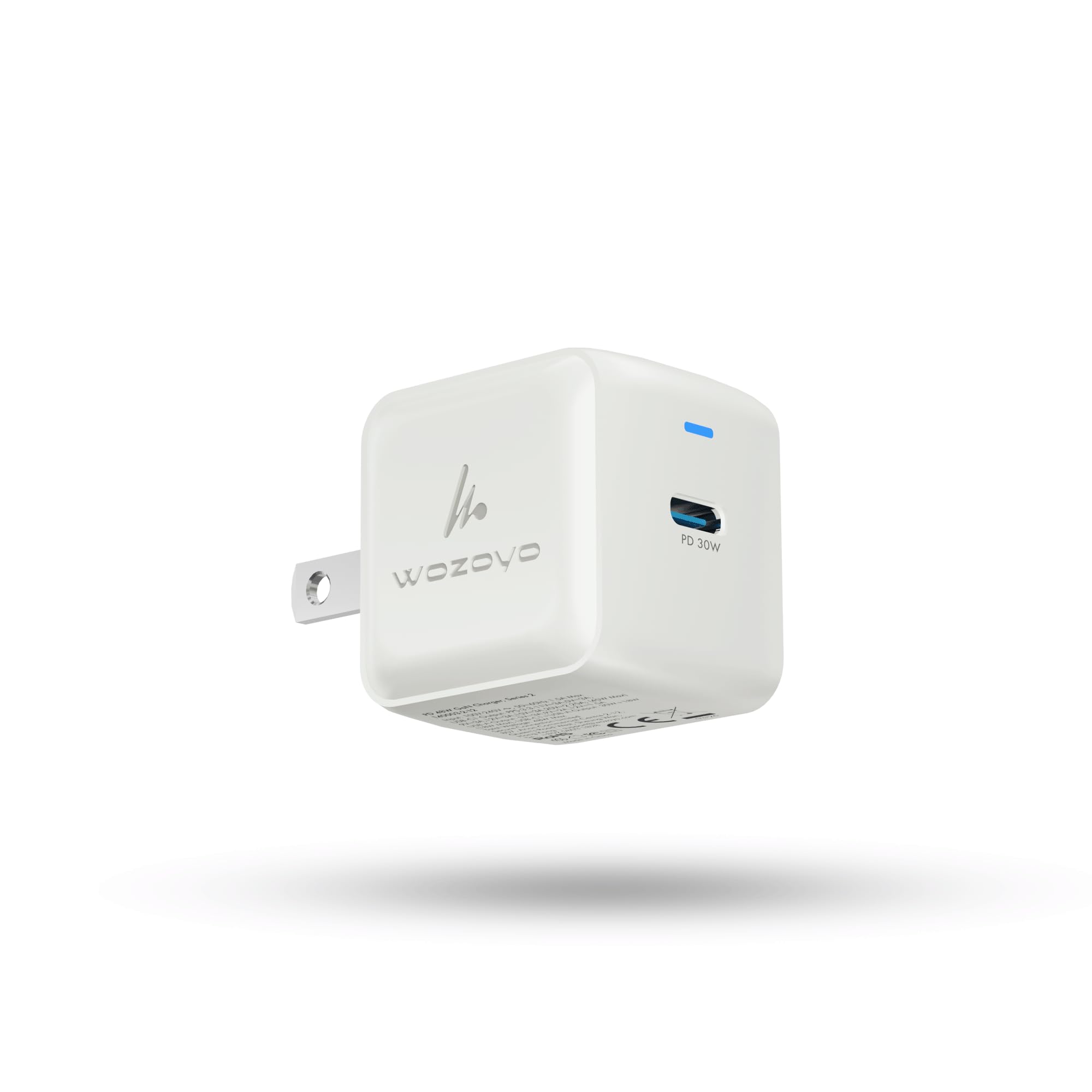 Wozoyo PD 30W GaN Charger, Wozoyo Type-C Fast Charger Compatible for iPhone 17/16/16 Pro Max/15 Series/iPad Pro, Smartphones & Tablets, QC 3.0,Compact Foldable Plug Design, Smart Power Delivery