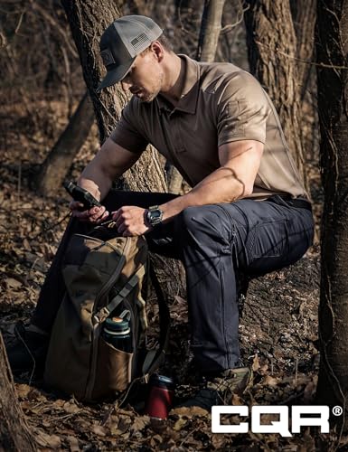 Image of CQR Men's Convertible Cargo Tactical Pants, Water Resistant Outdoor Hiking Pants, Zip Off Lightweight Stretch Work Pants