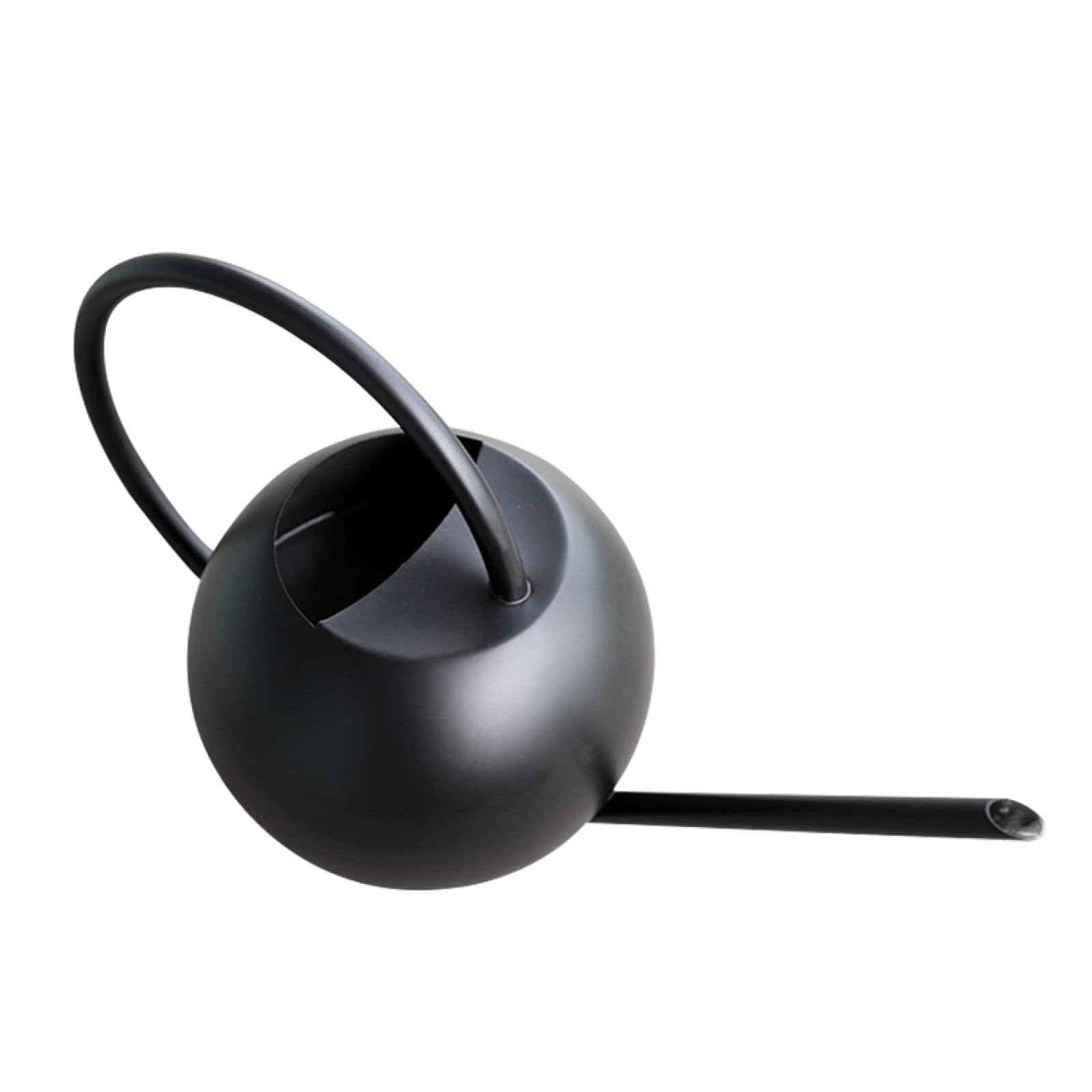 Edelstahl Gießkanne 1000 Ml mit Langem Ausguss Matte Schwarze Gartengießkanne Präzises Spritzfreies Gießen Großer Einfüllöffnung für Garten und Zimmerpflanzen