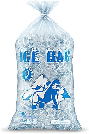 Bagtron 1000 Ice Bags 10LBS 12 x 21 BPA Free, LLDPE, Clear with Twist Tie