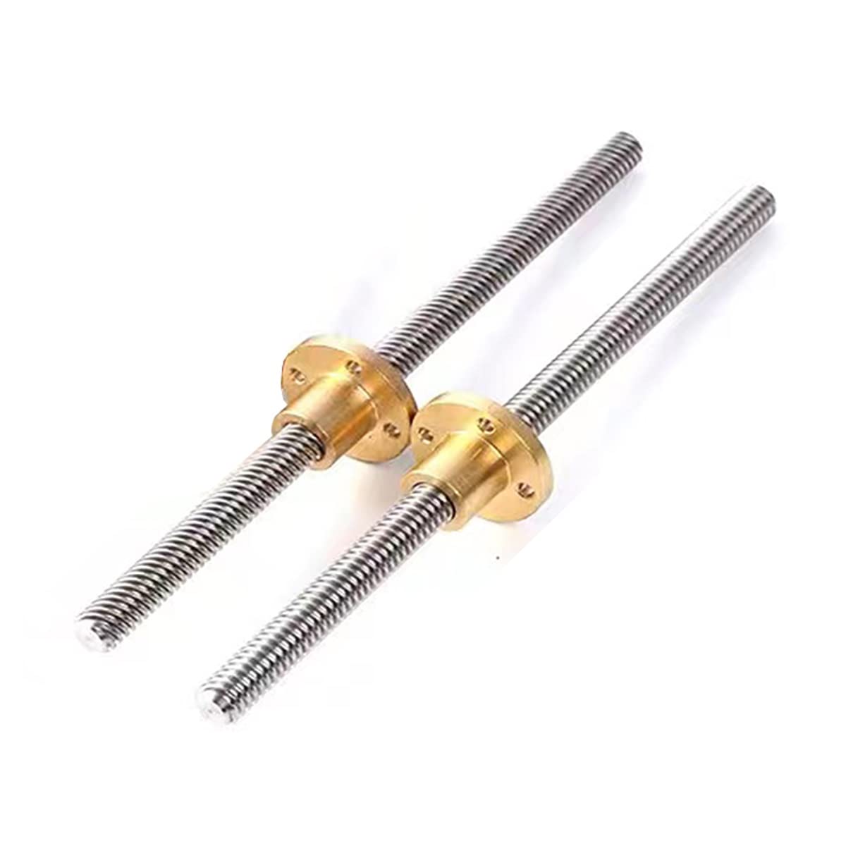 Stal nierdzewna T8 Trapezowa śruba pociągowa drukarki 3 D 8mm 2mm skok 14mm ołów 80-600mm mosiężna nakrętka(600mm)